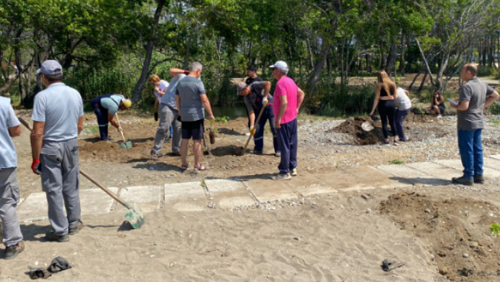 Fethiye Akmaz Halk Plajı'nda Ağaçlandırma Çalışması Yapıldı