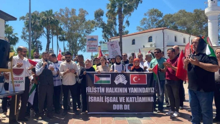 Köyceğiz'de Filistin'e destek yürüyüşü yapıldı